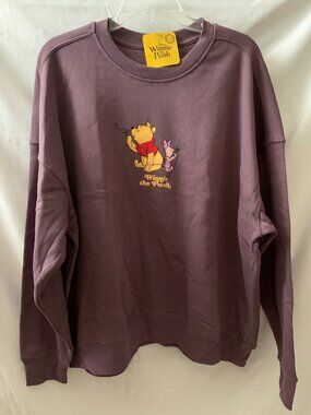 DISNEY Winnie the Pooh Life is Better with Friends Crew Neck Sweater Sz LARGE
